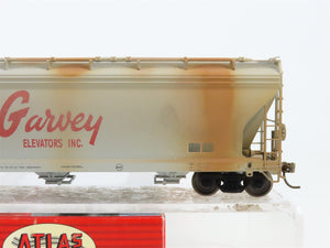 HO Scale Atlas 1456-2 GELX Garvey Elevators 3-Bay Covered Hopper 7911 Weathered