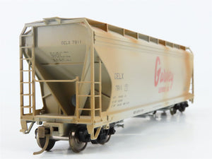 HO Scale Atlas 1456-2 GELX Garvey Elevators 3-Bay Covered Hopper 7911 Weathered