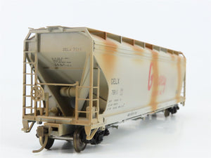 HO Scale Atlas 1456-2 GELX Garvey Elevators 3-Bay Covered Hopper 7911 Weathered
