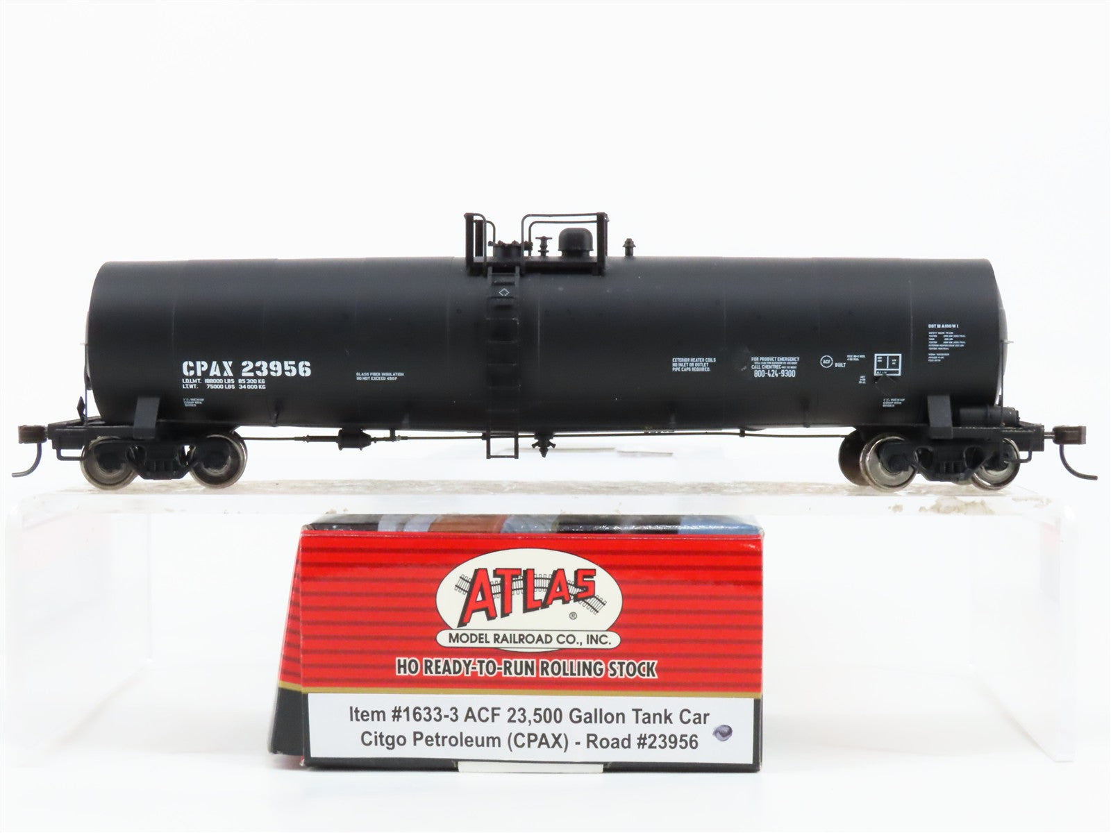 HO Scale Atlas 1633-3 CPAX Citgo Petroleum ACF 23,500 Gallon Tank Car 23956 RTR