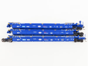 HO Scale Atlas 20004609 SFLC BNSF Railway 53' Flat Car 3-Pack 9059 RTR