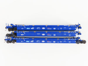 HO Scale Atlas 20004609 SFLC BNSF Railway 53' Flat Car 3-Pack 9059 RTR