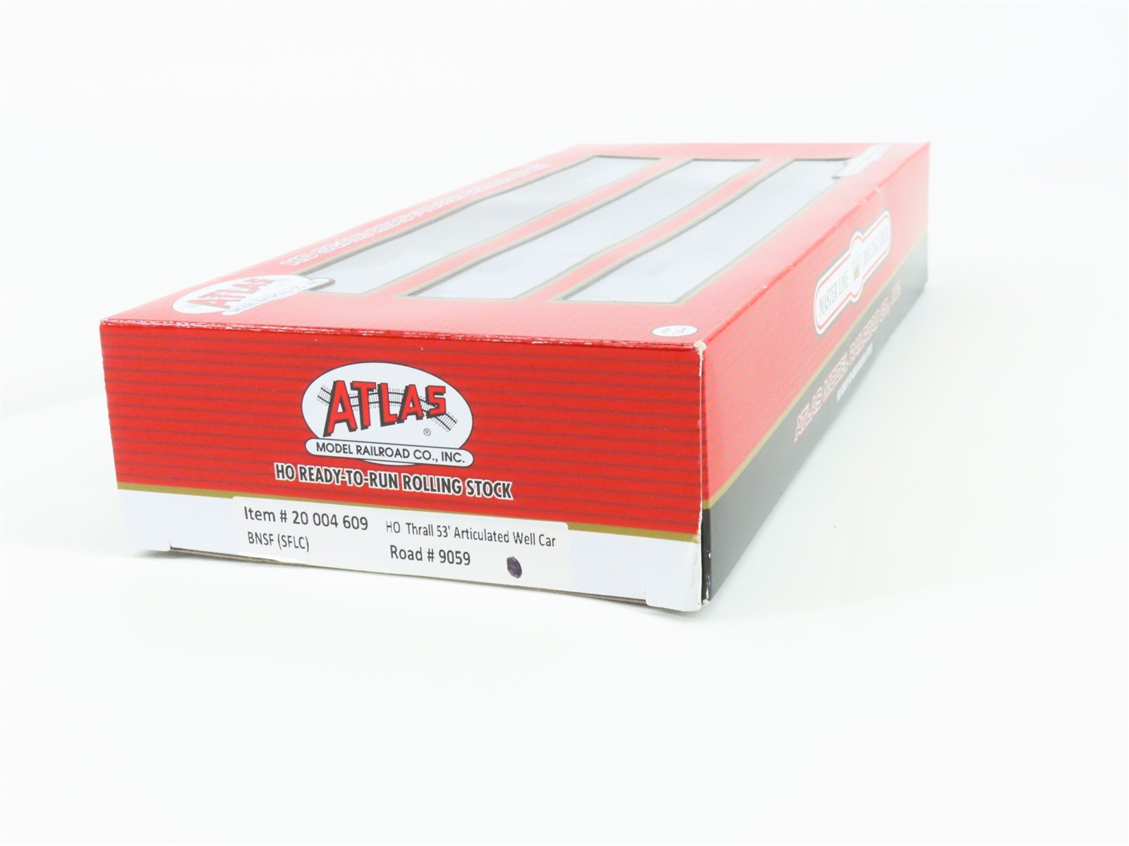 HO Scale Atlas 20004609 SFLC BNSF Railway 53' Flat Car 3-Pack 9059 RTR