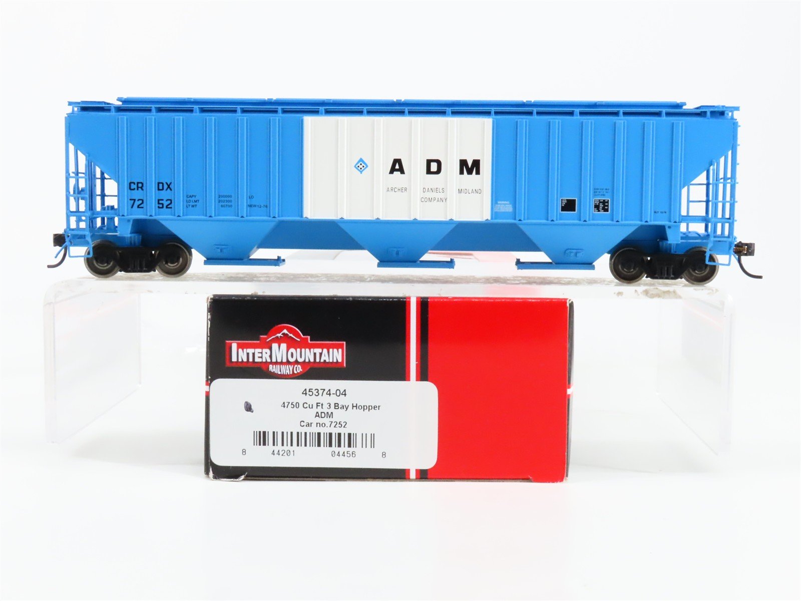 HO Scale InterMountain 45374-04 CRDX ADM 3-Bay Covered Hopper 7252 RTR