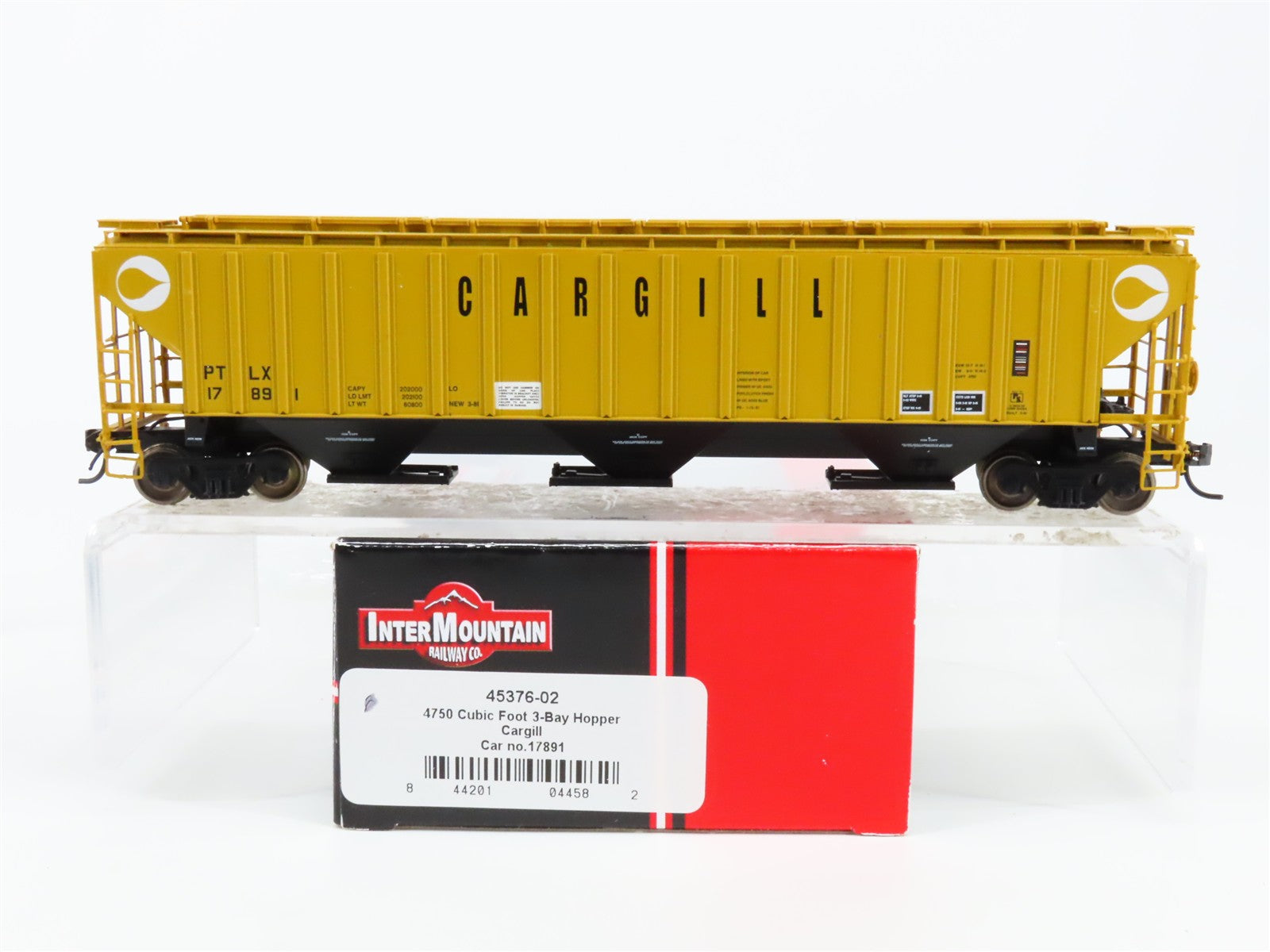 HO Scale InterMountain 45376-02 PTLX Cargill 3-Bay Covered Hopper 17891 RTR