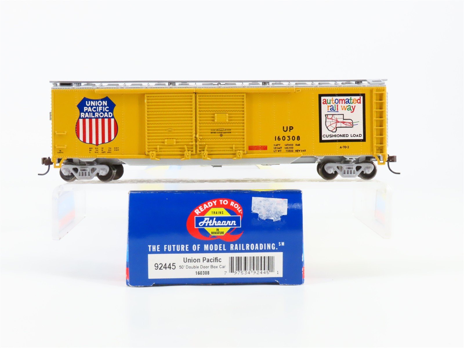 HO Scale Athearn 92445 UP Union Pacific 50' Double Door Box Car 160308 RTR