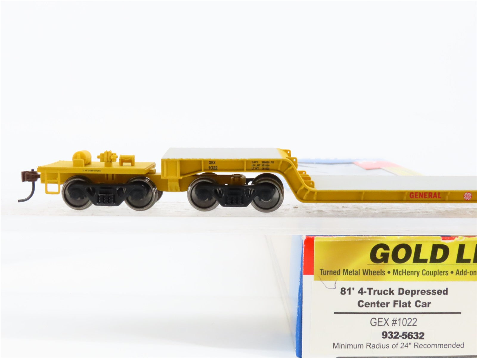 HO Scale Walthers 932-5632 GEX General Electric 81' Flat Car 1022 RTR