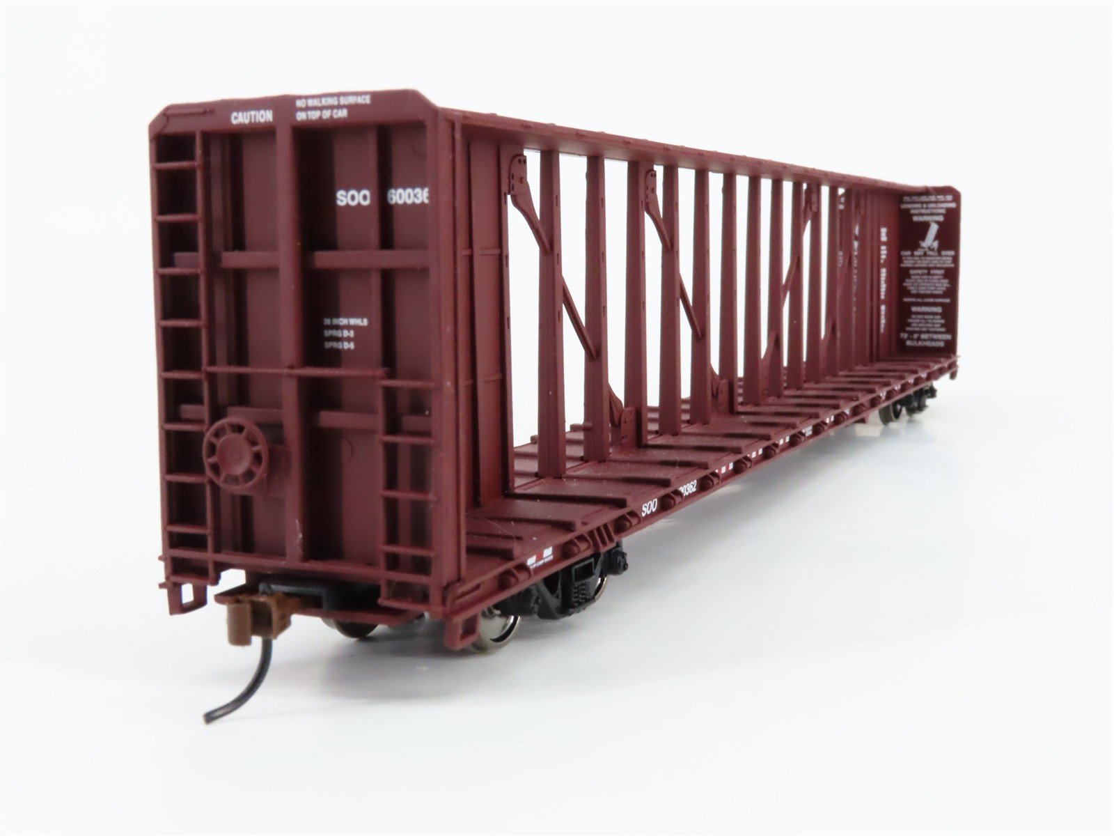 HO Scale Walthers 932-4136 Soo Line 72' Centerbeam Flat Car 600362 RTR