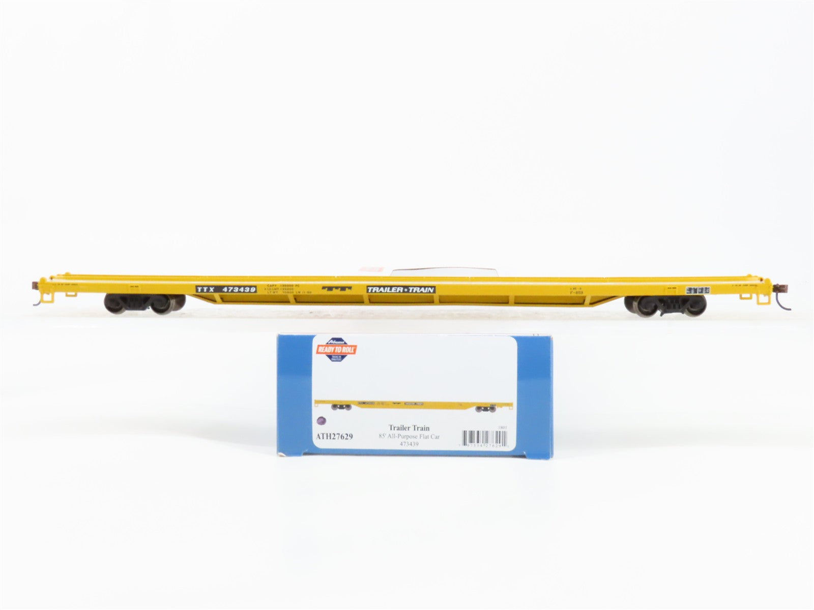 HO Scale Athearn ATH27629 TTX Trailer Train 85' All-Purpose Flat Car 473439 RTR