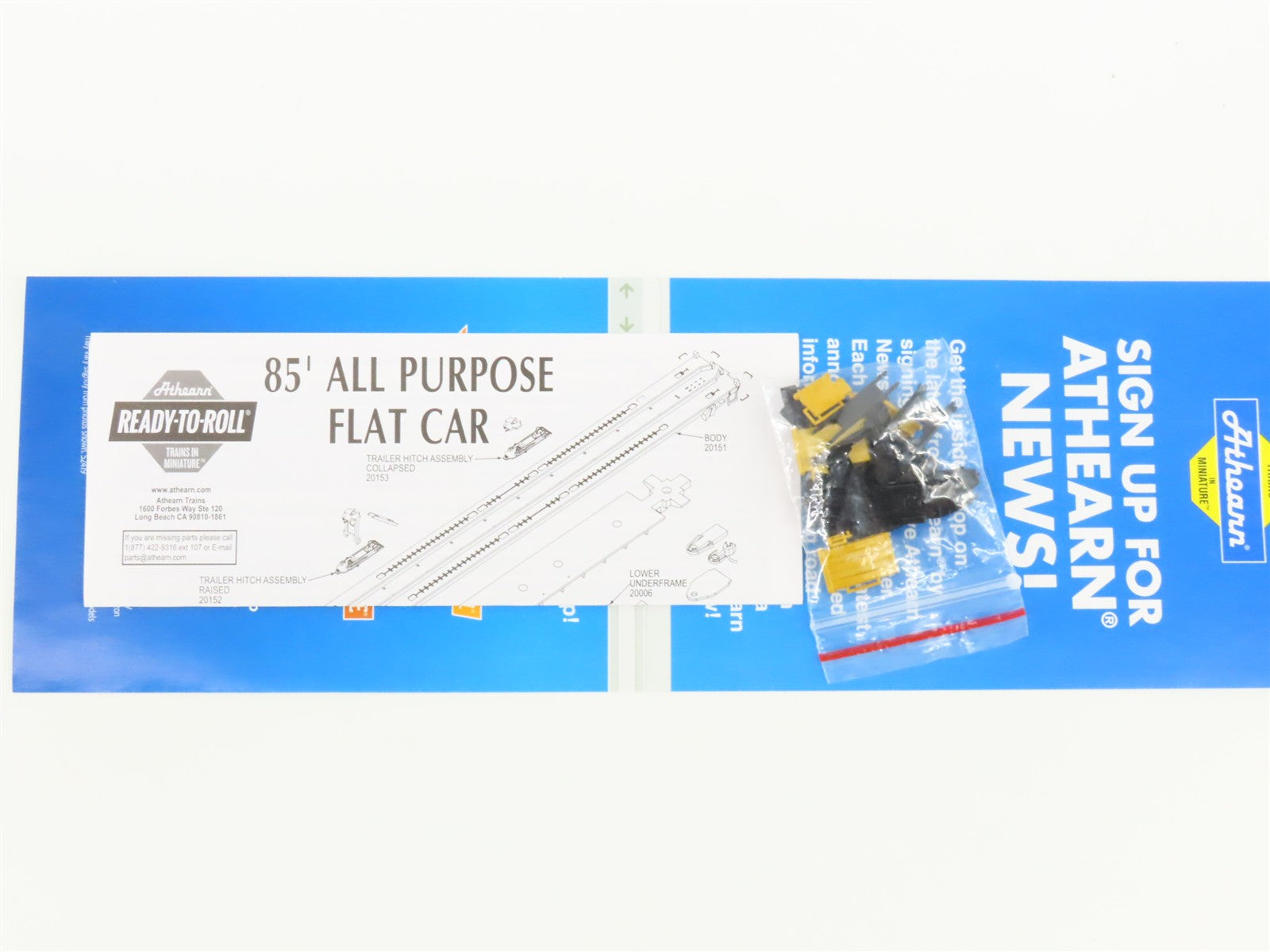 HO Scale Athearn ATH27628 TTX Trailer Train 85' All-Purpose Flat Car 473477 RTR
