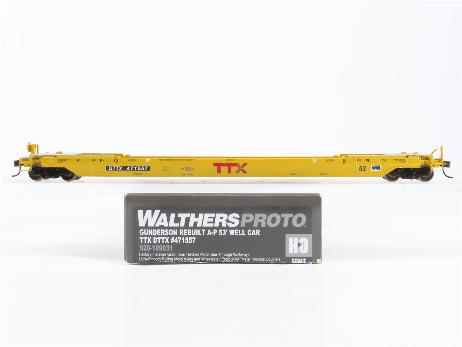 HO Scale Walthers 920-109031 DTTX TTX 53' Flat Car 471557 RTR