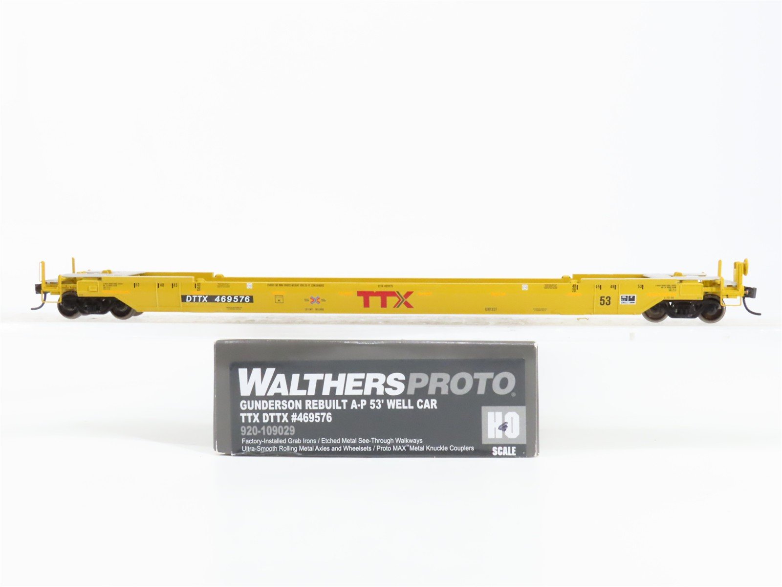 HO Scale Walthers 920-109029 DTTX TTX 53' Flat Car 469576 RTR
