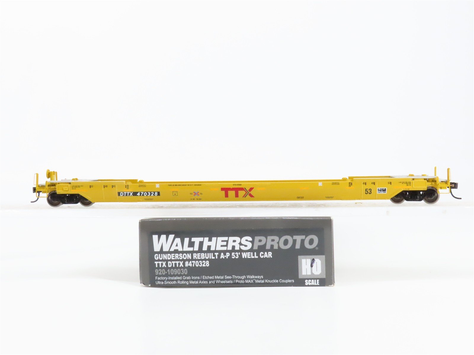 HO Scale Walthers 920-109030 DTTX TTX 53' Flat Car 470328 RTR