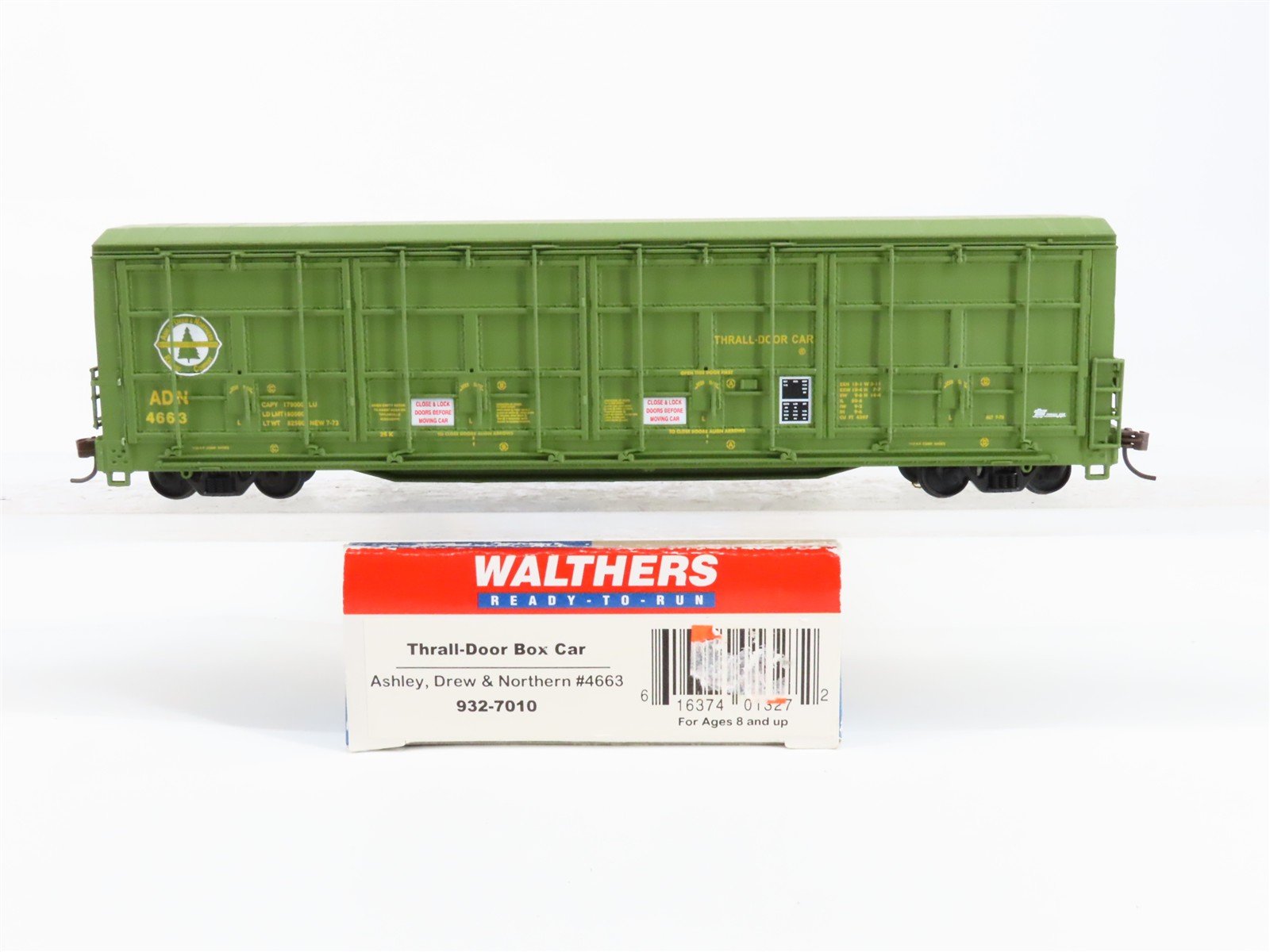 HO Scale Walthers 932-7010 Ashley, Drew & Northern 50' Thrall-Door Box Car RTR