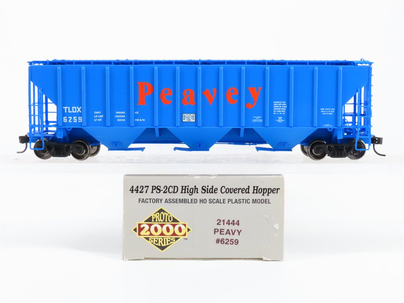 HO Scale PROTO 2000 21444 TLDX Peavey 3-Bay Covered Hopper 6259 RTR