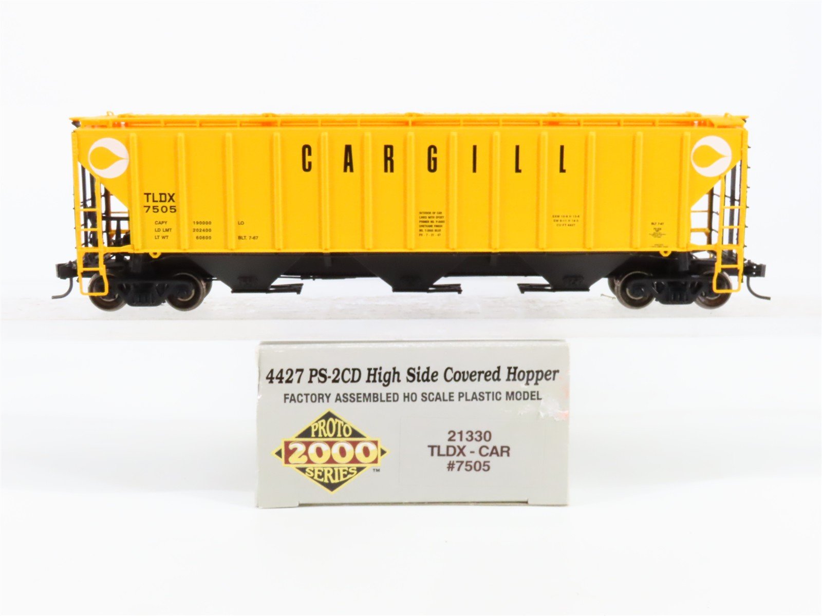 HO Scale PROTO 2000 21330 TLDX Cargill 3-Bay Covered Hopper 7505 RTR