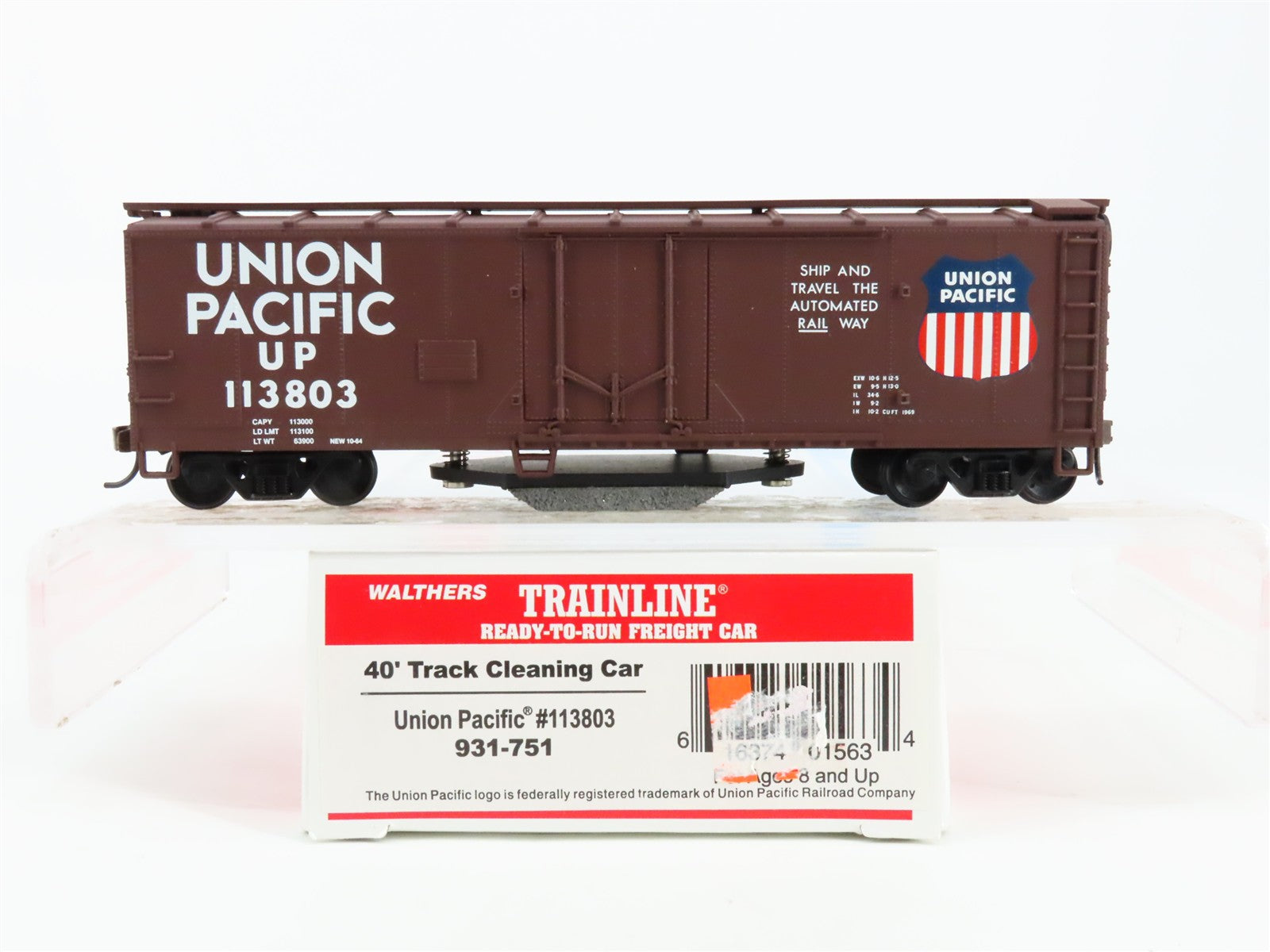 HO Scale Walthers 931-751 UP Union Pacific 40' Box Car 113803 RTR