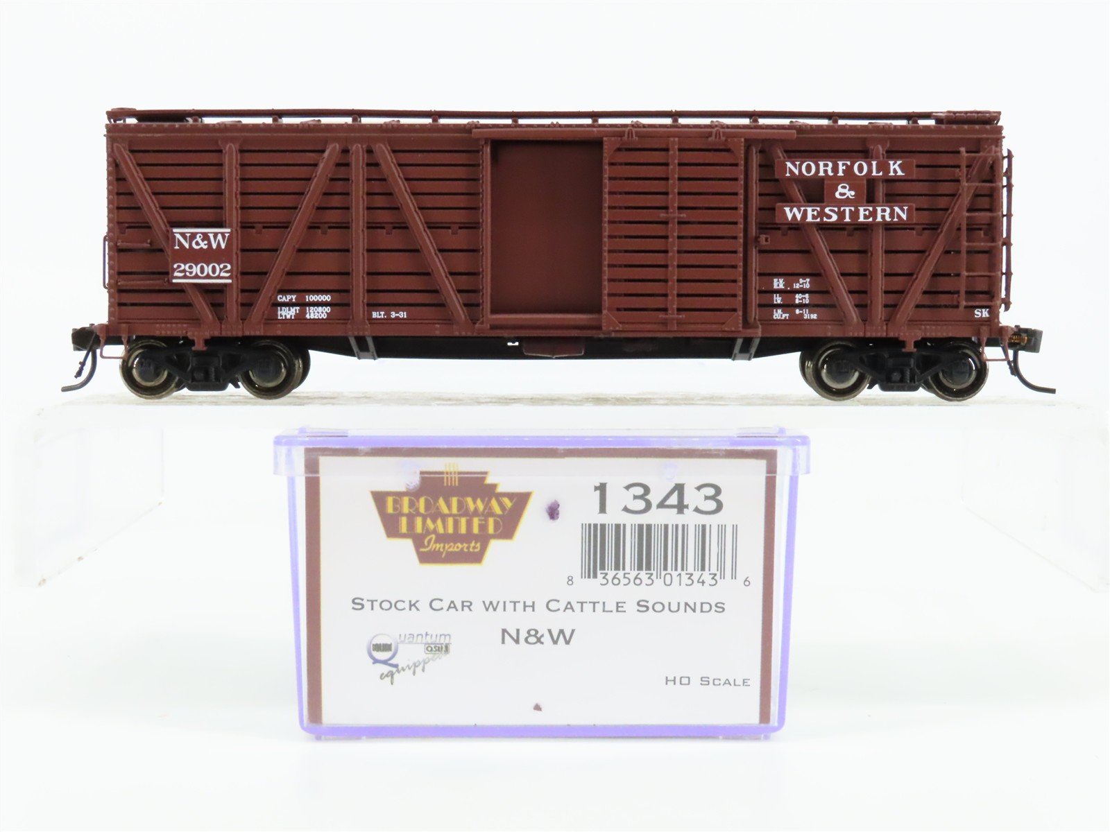 HO Scale Broadway Limited Imports 1343 NW Norfolk & Western Stock/Cattle Car RTR