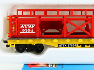 HO Scale Life-Like 433-8303 ATSF Santa Fe 50' Auto Carrier 9704 RTR