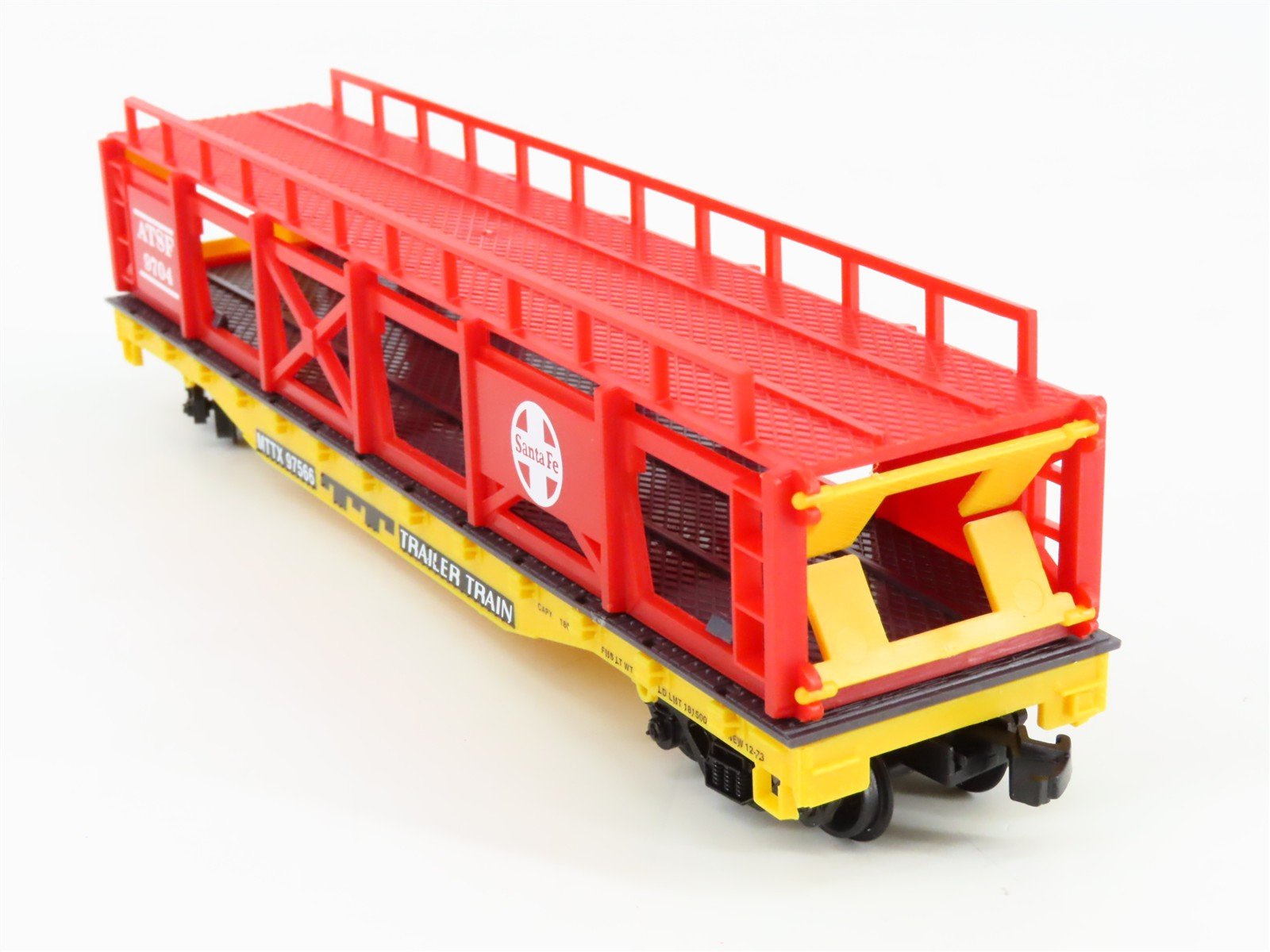 HO Scale Life-Like 433-8303 ATSF Santa Fe 50' Auto Carrier 9704 RTR