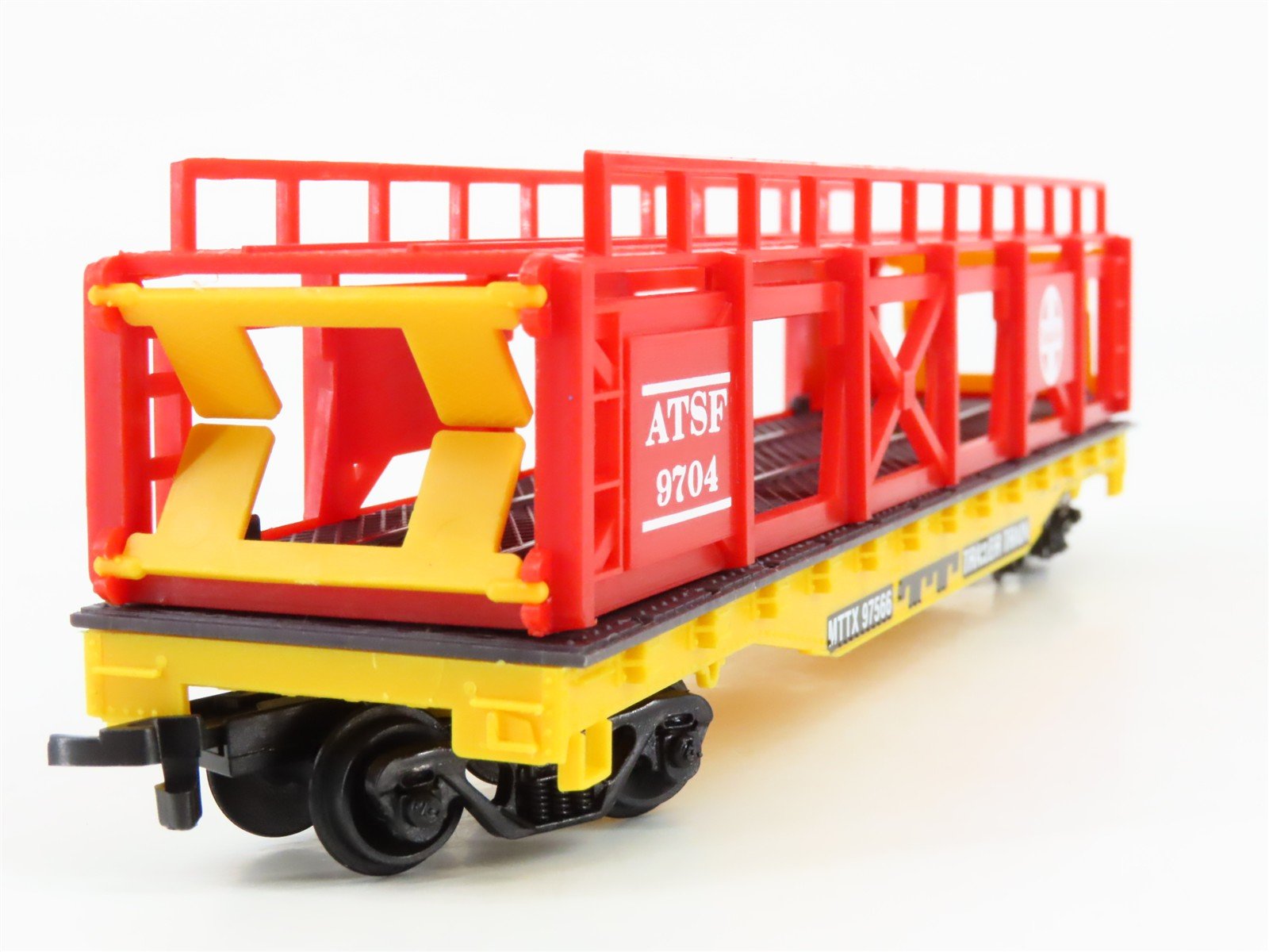 HO Scale Life-Like 433-8303 ATSF Santa Fe 50' Auto Carrier 9704 RTR