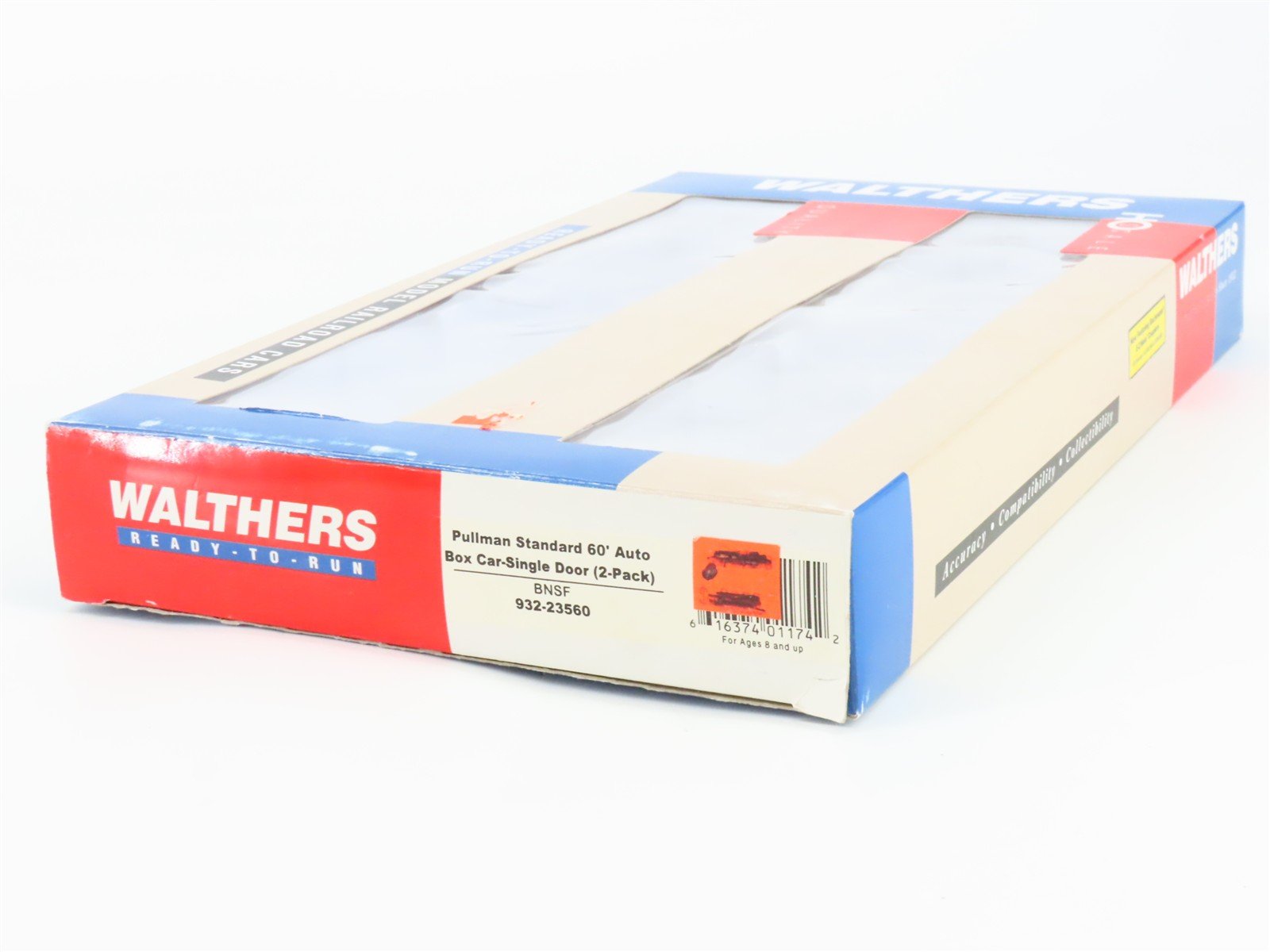 HO Scale Walthers 932-23560 BNSF Railway 60' Auto Box Car 2-Pack RTR