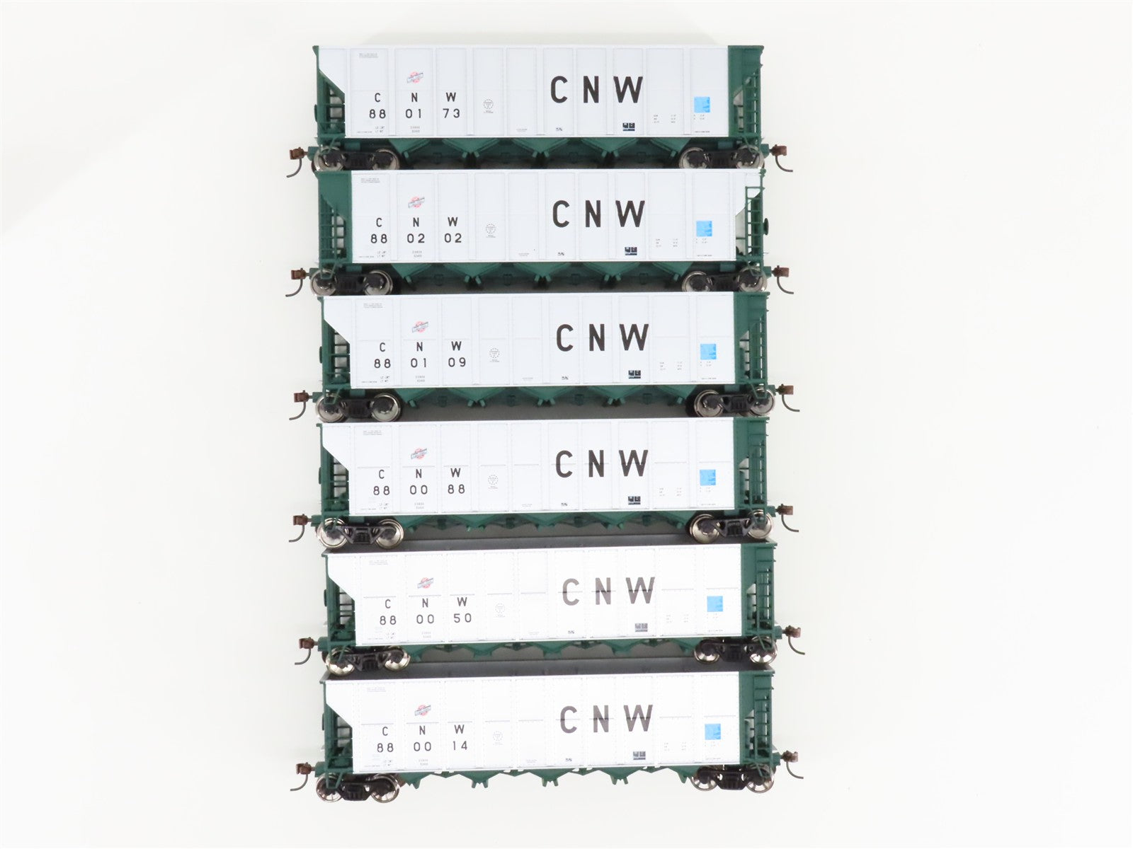 HO Scale Walthers 932-7829 Chicago & North Western RD4 Coal Hopper 6-Pack RTR