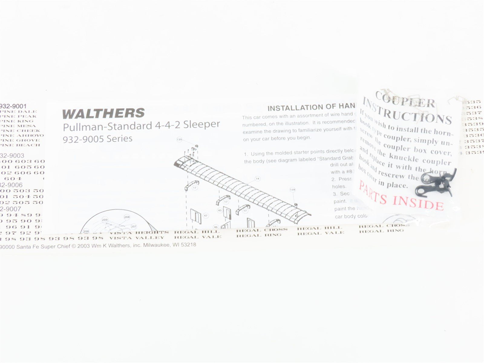 HO Scale Walthers 932-9005 ATSF Santa Fe Super Chief 4-4-2 Sleeper Passenger Car