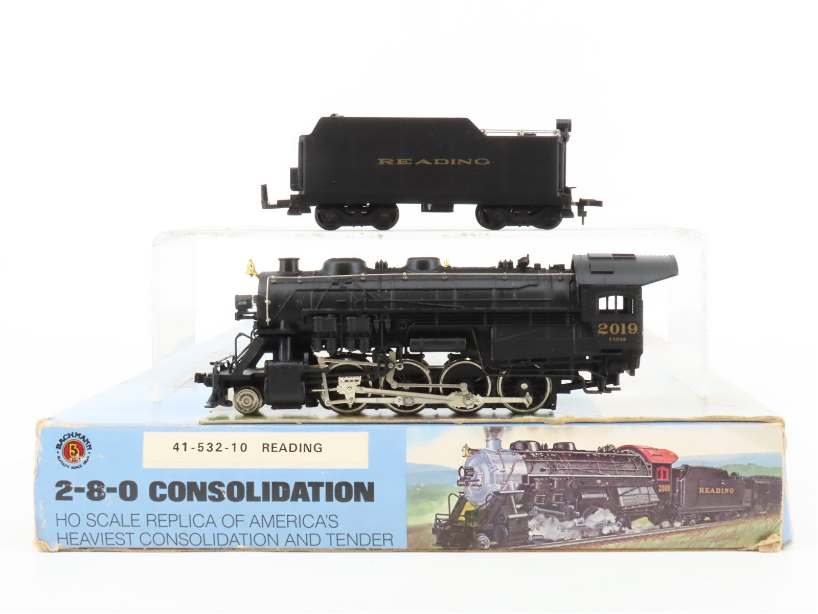 HO Scale Bachmann 41-532-10 RDG Reading 2-8-0 Steam Locomotive #2019