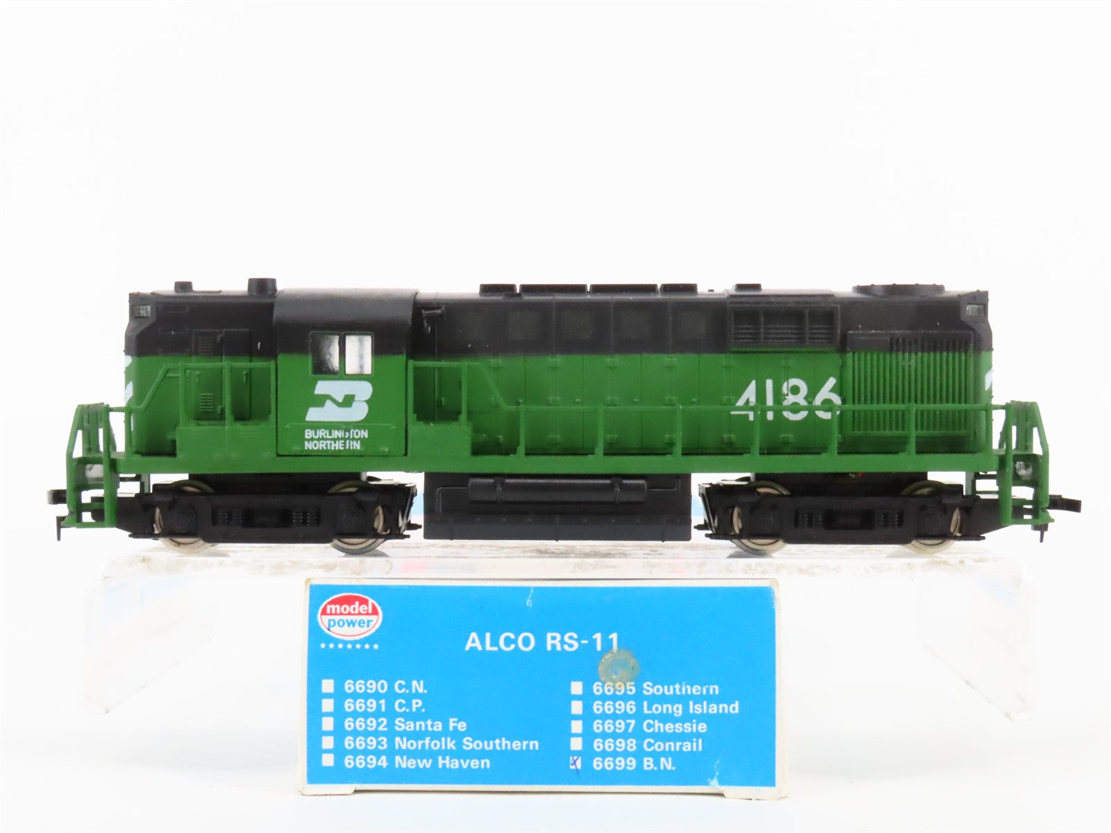 HO Scale Model Power 6699 BN Burlington Northern RS-11 Diesel Locomotive #4186
