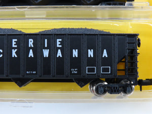 LOT of 4 N Scale Atlas PRR/EL/RDG 3-Bay Open Hopper Cars w/Coal Load