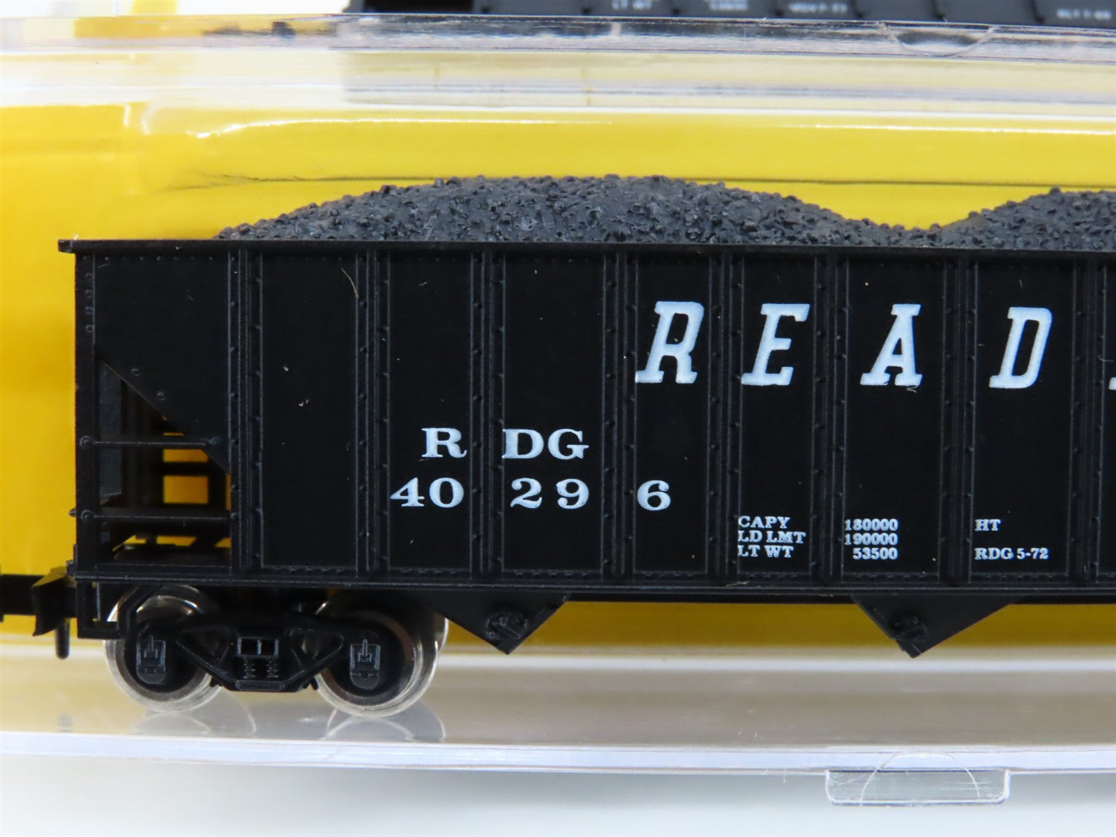 LOT of 4 N Scale Atlas PRR/EL/RDG 3-Bay Open Hopper Cars w/Coal Load