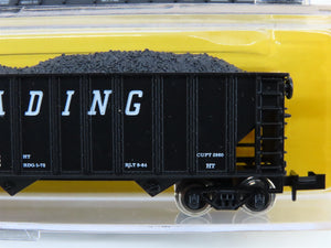 LOT of 4 N Scale Atlas PRR/EL/RDG 3-Bay Open Hopper Cars w/Coal Load