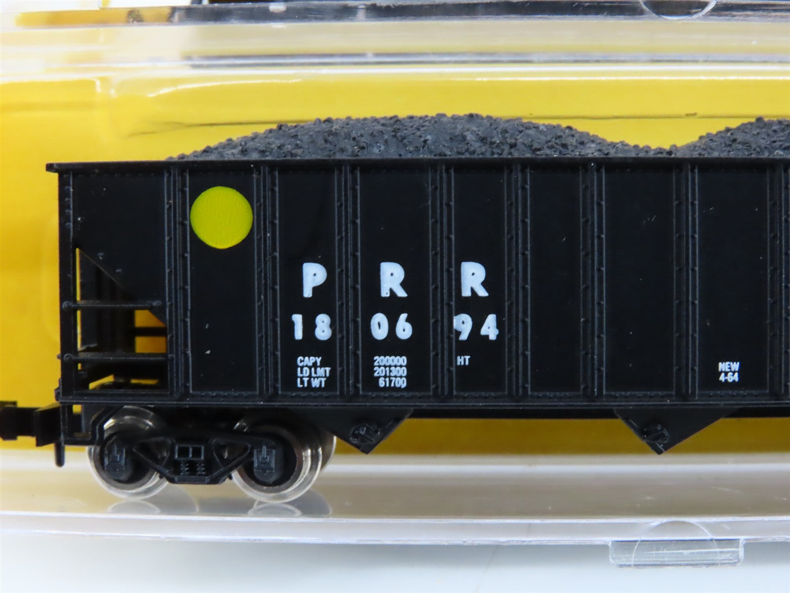 LOT of 4 N Scale Atlas PRR/EL/RDG 3-Bay Open Hopper Cars w/Coal Load