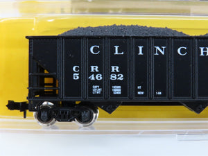 LOT of 4 N Scale Atlas PRR/CRR/RDG 3-Bay Open Hopper Cars w/Coal Load
