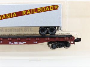 N Scale Atlas 3774 PRR Pennsylvania Flatcar #475303 w/40' Trailer