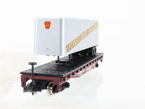 N Scale Atlas 3774 PRR Pennsylvania Flatcar #475303 w/40' Trailer