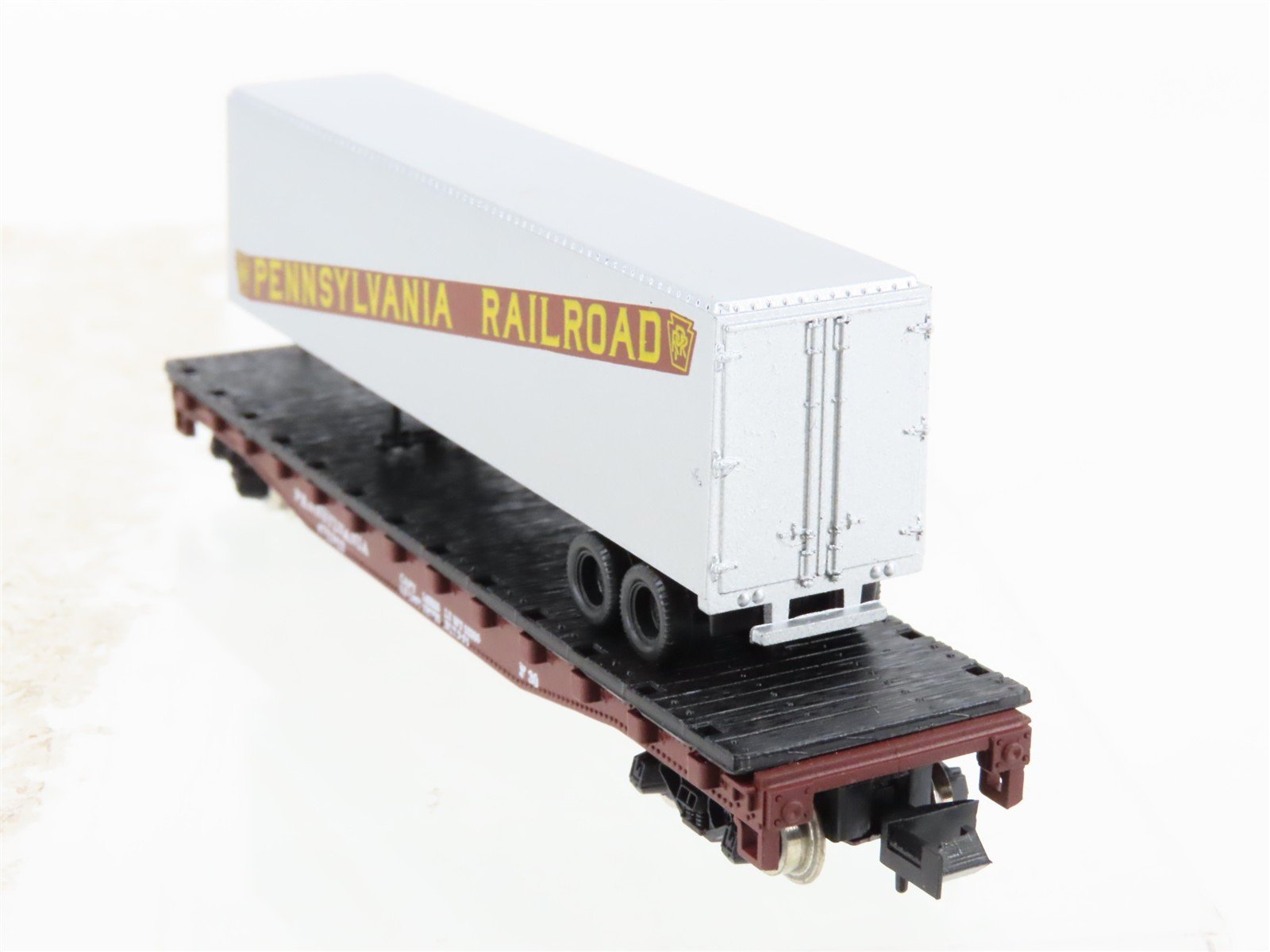 N Scale Atlas 3774 PRR Pennsylvania Flatcar #475303 w/40' Trailer