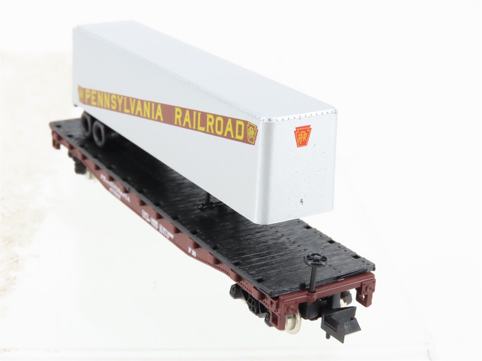 N Scale Atlas 3774 PRR Pennsylvania Flatcar #475303 w/40' Trailer
