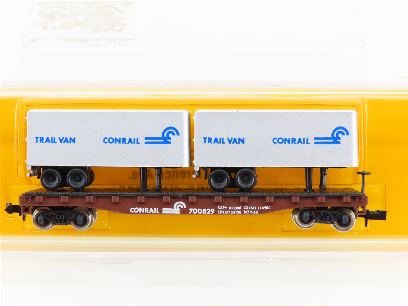 N Scale Atlas 3742 CR Conrail Flatcar #700829 w/2 Trailers