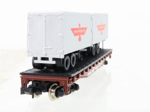 N Scale Atlas 3753 CR Conrail Flatcar #700829 w/2 American President Trailers