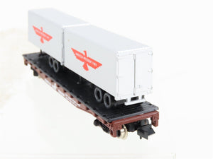 N Scale Atlas 3753 CR Conrail Flatcar #700829 w/2 American President Trailers