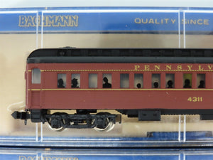 LOT of 4 N Scale Bachmann PRR Pennsylvania Combine & Coach Passenger Cars