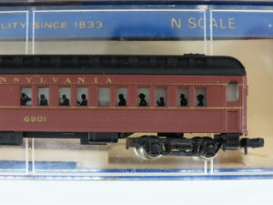 LOT of 4 N Scale Bachmann PRR Pennsylvania Combine & Coach Passenger Cars