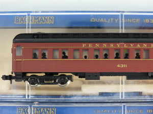 LOT of 4 N Scale Bachmann PRR Pennsylvania Combine & Coach Passenger Cars