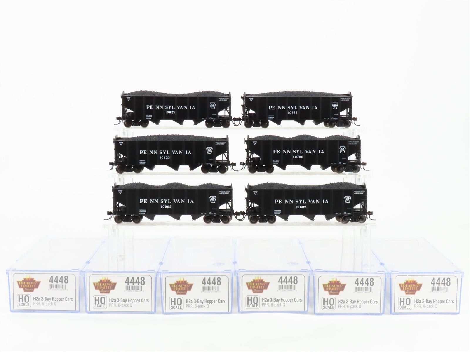 HO Scale Broadway Limited BLI 4448 PRR Pennsylvania H2a 3-Bay Hopper 6-Pack
