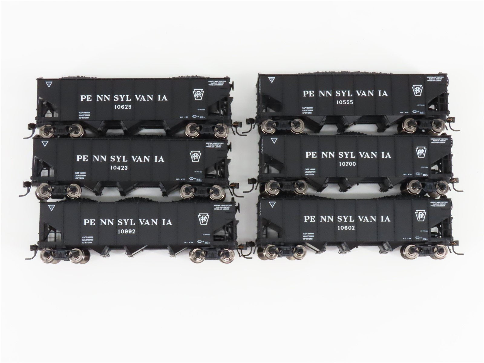 HO Scale Broadway Limited BLI 4448 PRR Pennsylvania H2a 3-Bay Hopper 6-Pack