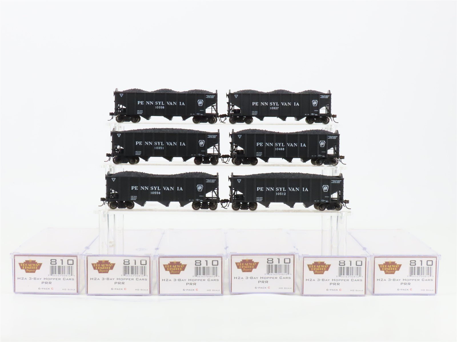 HO Scale Broadway Limited BLI 810 PRR Pennsylvania H2a 3-Bay Hopper 6-Pack