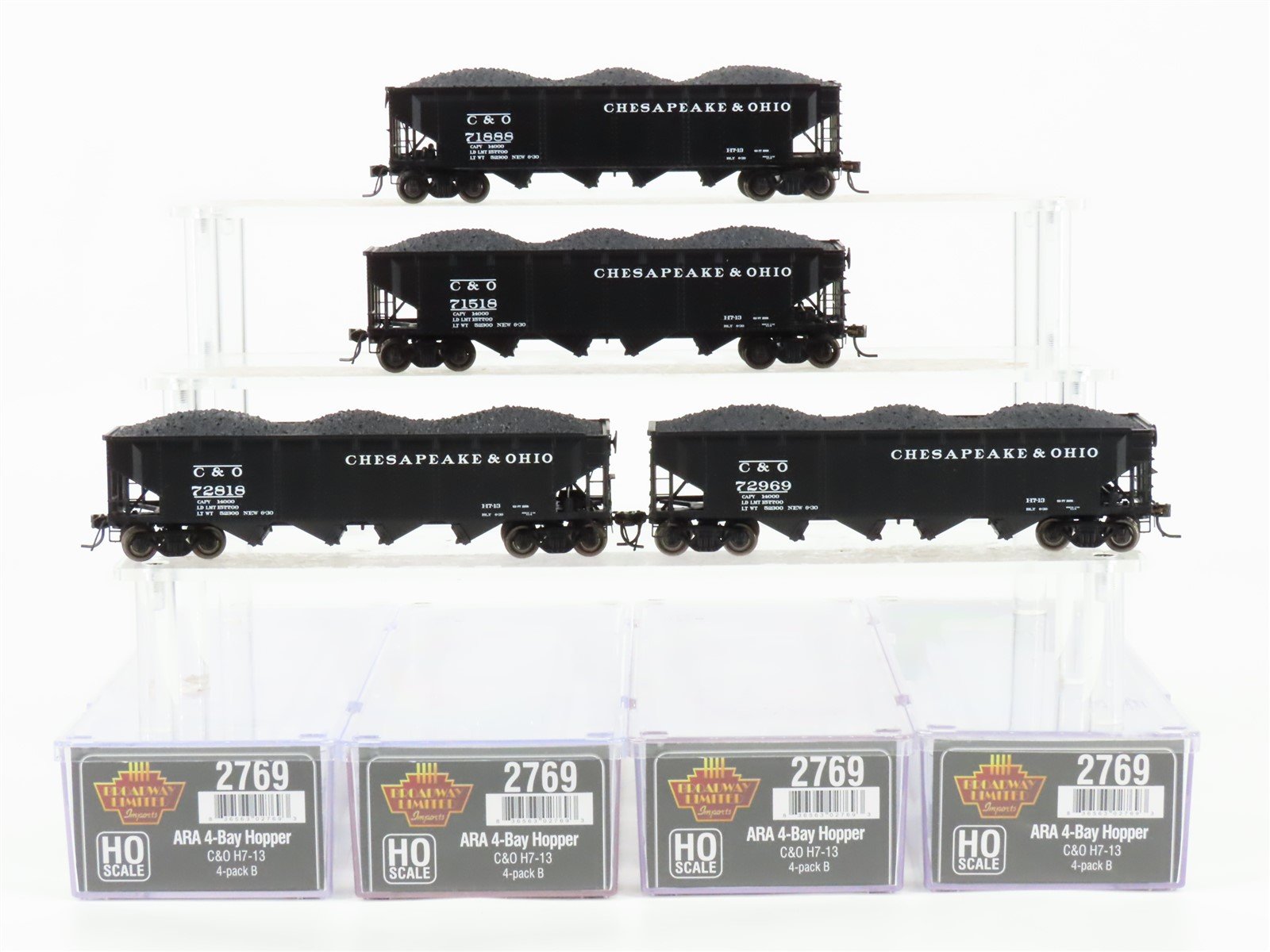 HO Scale Broadway Limited BLI 2769 C&O Railway ARA 4-Bay Hopper 4-Pack
