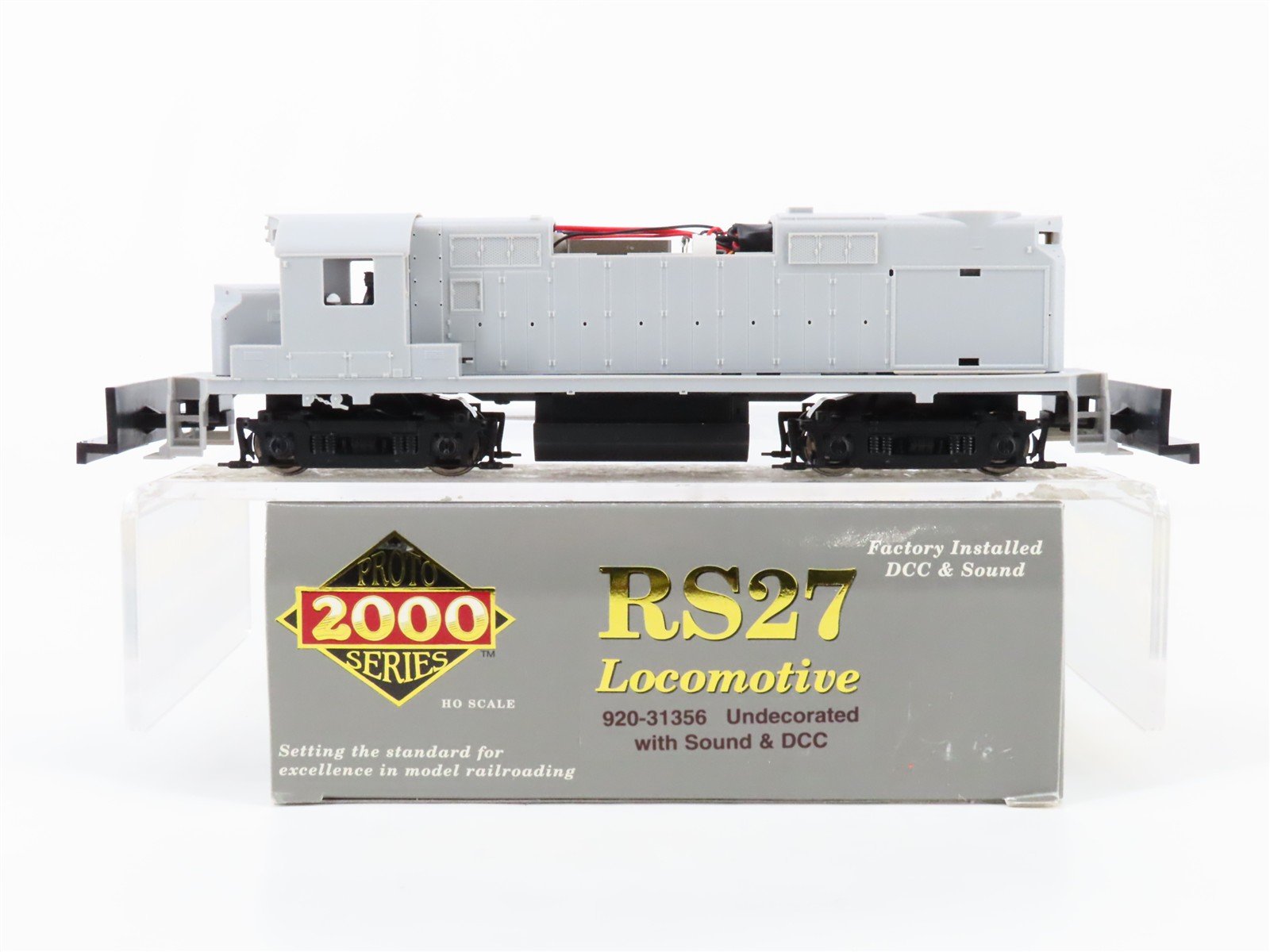 HO Scale Proto 2000 920-31356 Undecorated RS27 Diesel Locomotive wDCC & Sound